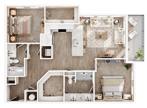 a1 floor plan  1 bedroom with 2 baths  129